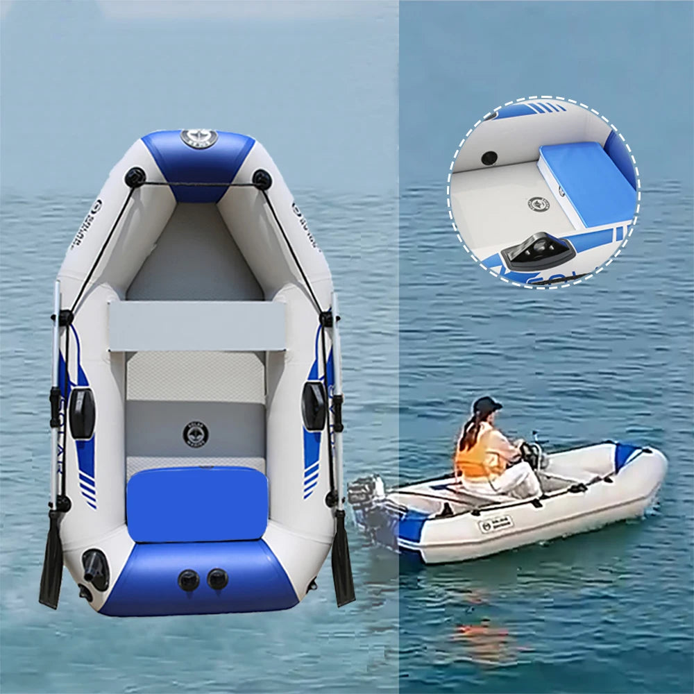 SOLAR MARINE 6.6ft 2 Person PVC Inflatable Kayak Fishing Boat Portable Wear-resistant with Accessories for Pool Lake River Ocean