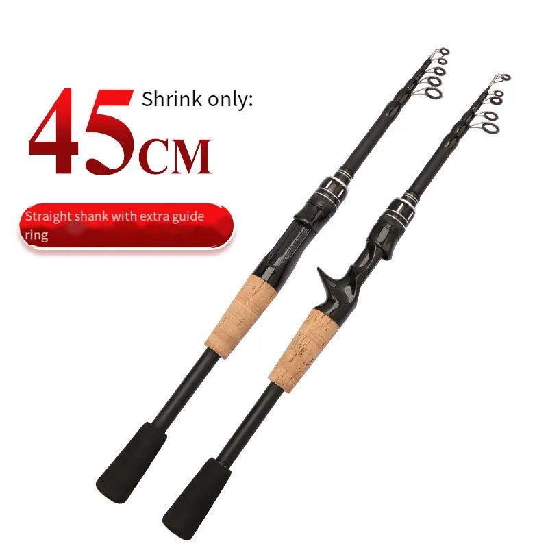 Ultralight Spinning Casting Rod for Trout Bass Jigging Fishing Rod with Solid Tip Lure 8-25g Line 4-10lb Telescopic Fishing Fast