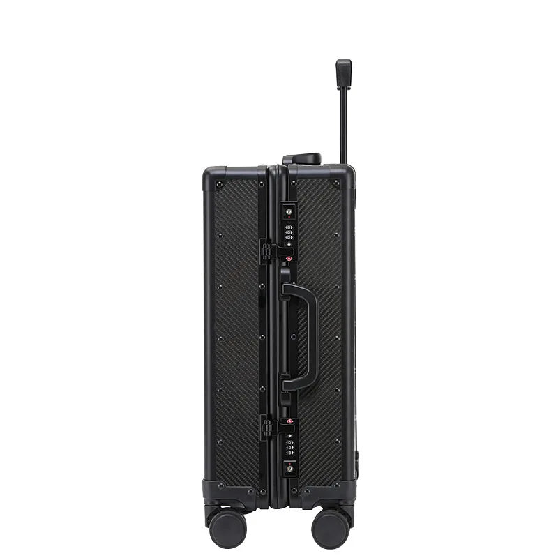 20" inch Carbon Fiber Trolley Case Carry On Luggage Bag Cabin Suitcase With Wheels