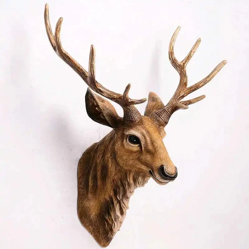 Creative Wall Mounted Animal Deer Head Wall Decoration Handmade Farmhouse Decoration Resin Living Room Home Decoration