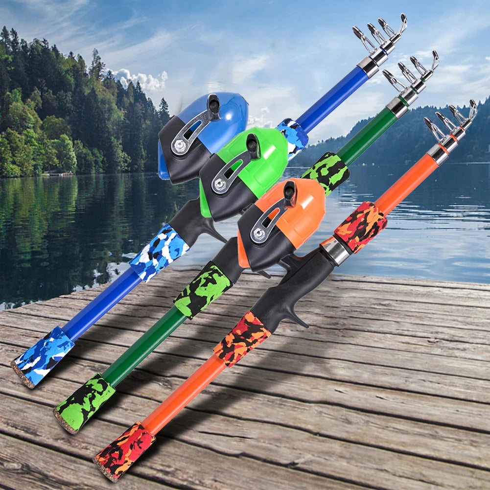 Children Hand Fishing Rods Telescopic Hand Fishing Pole Ultra-light Breaking-resistance Outdoor Accessories for Lakes Reservoirs