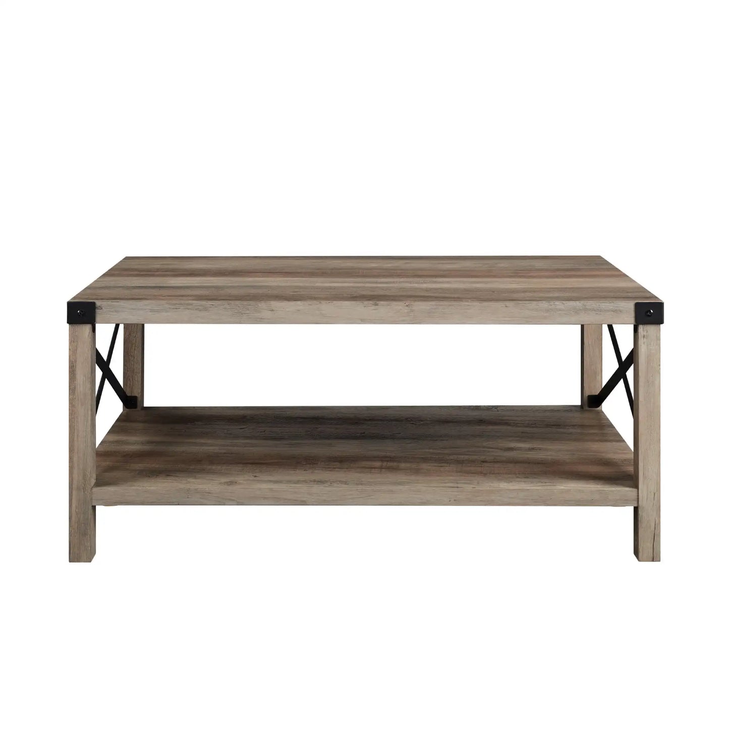 Magnolia Metal X Coffee Table, Gray Wash for Living Room, Small Rising Wooden Dining Center Tables