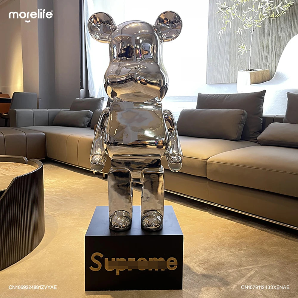 Creative Gradient Electroplated Violent Bear Brick Sculpture Modern Living Room TV Cabinet Bearbrick Statue Decoration Pendant