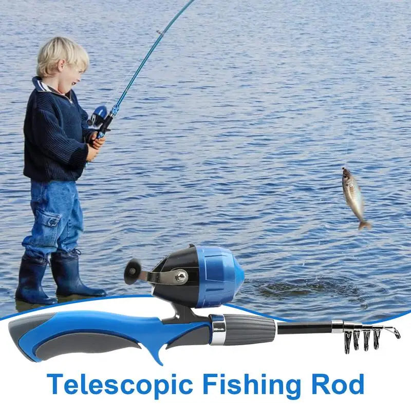 Kids Fishing Rod Children's Telescopic Toy Fishing Rod Kit Non-Slip Handle Fishing Equipment For Easter New Year Christmas