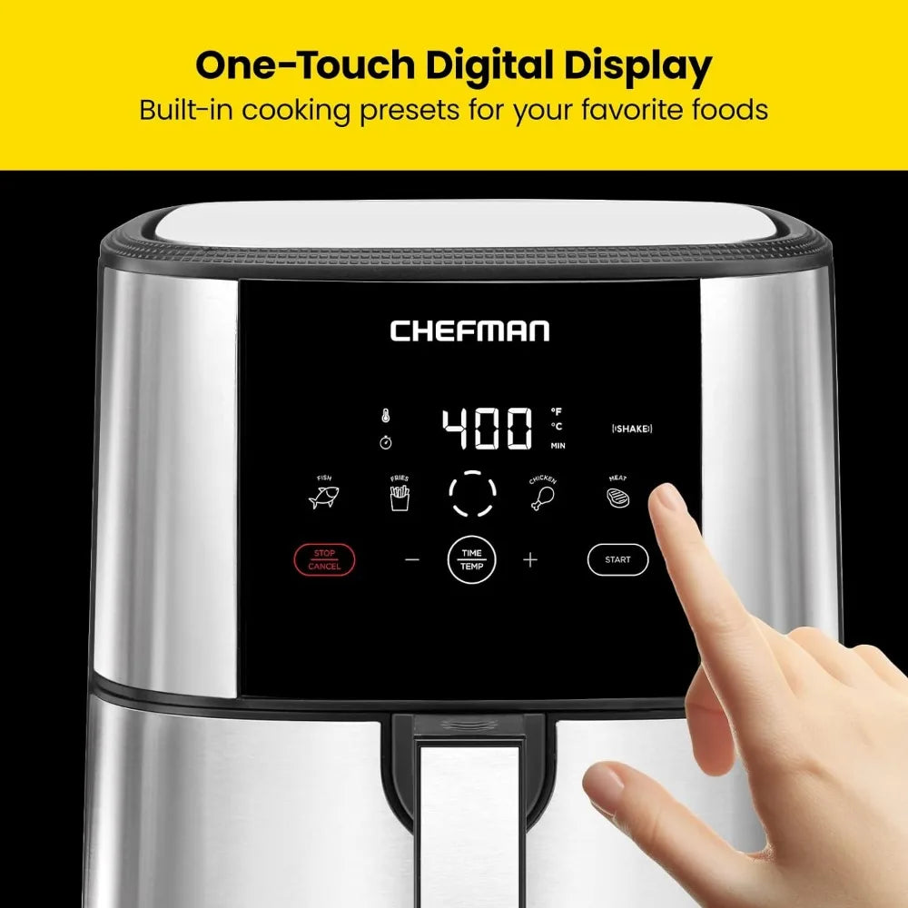 One Touch Digital Control Presets Air Fryer Without Oil Chicken French Fries Kitchen Large 5-Quart Family Size Airfryer Fryers