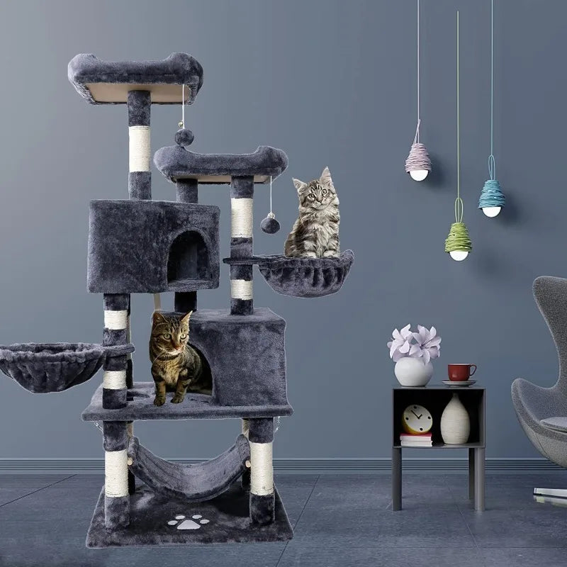 Cat Tree for Indoor Cats- Multi-Level Cat Tree for Big Cats -Cat Condo Big - Cat Climbing Tower-Pet Play House