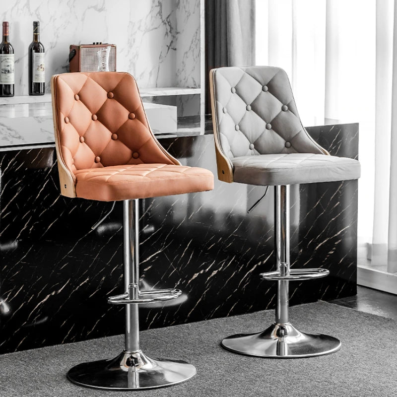 Accent Nordic Bar Chairs Dining Modern Barber High Office Bar Chairs Kitchen Counter Table Steel Taburetes Furniture YN50BC