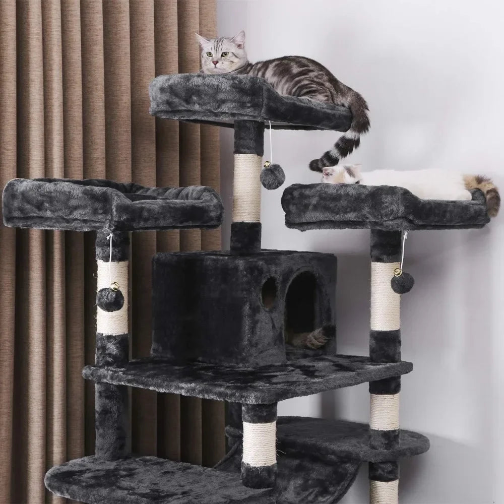 Cat Tree with Scratch Board Cat Tree Indoor Cat Tower Furniture Activity Center Free Shipping