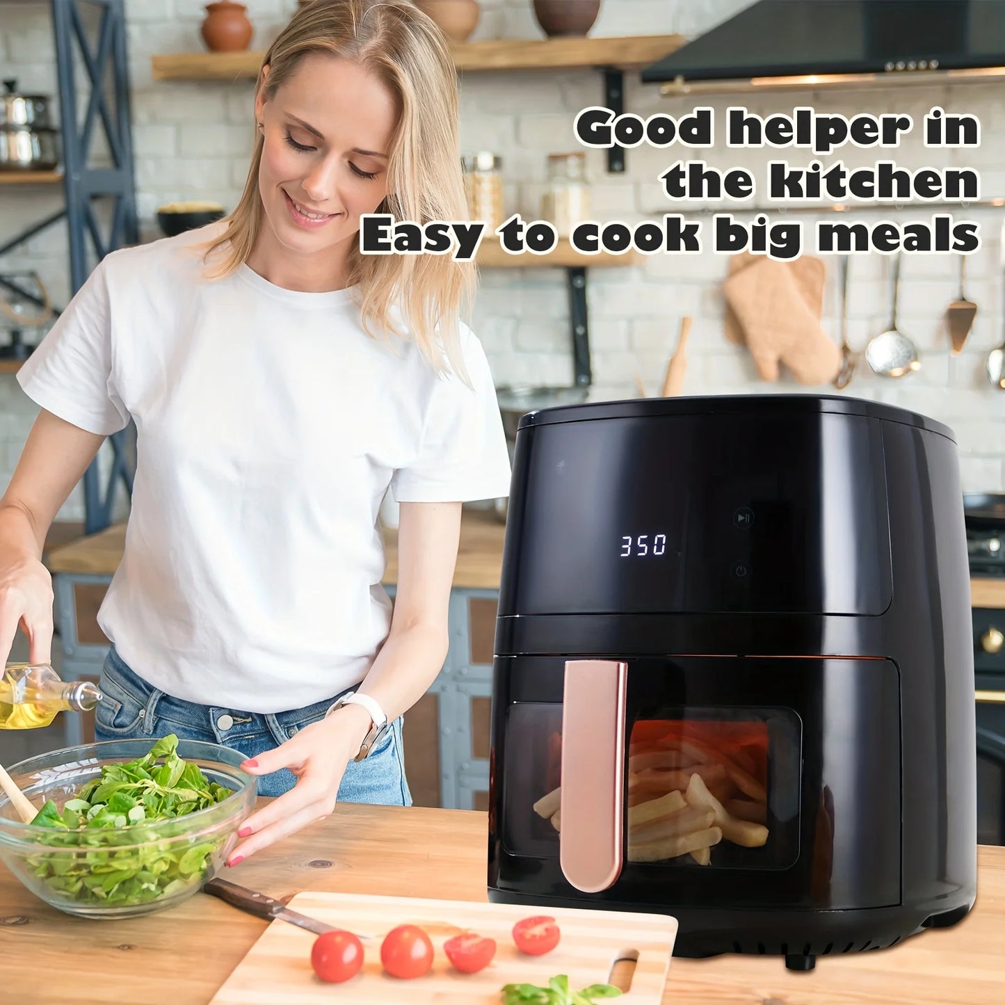 Air Electric fryer  4.7 QT Household multifunctional intelligent oil-free smokeless electric Large capacity airfryers