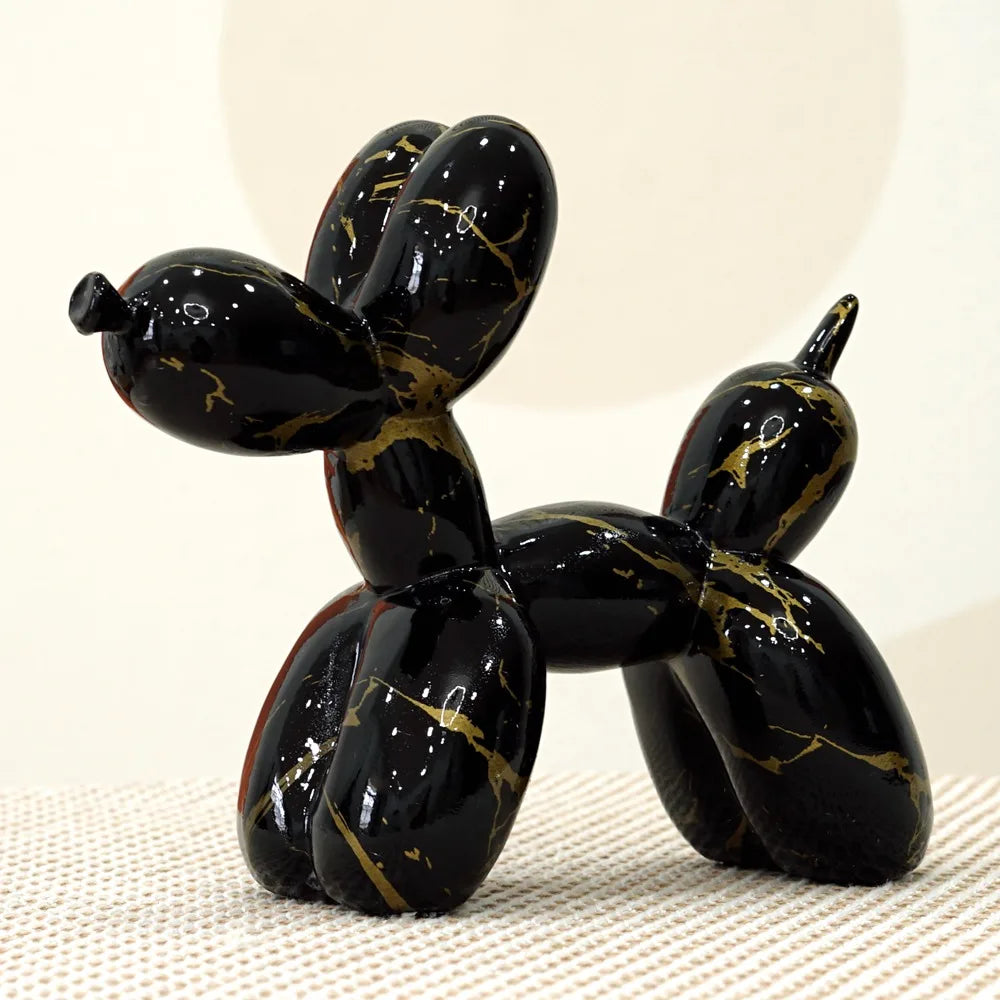 Vilead Graffiti Balloon Dog Sculpture Black White Puppy Figurines Modern Decoration Pink Room Bedroom Tabletop Living Bathroom