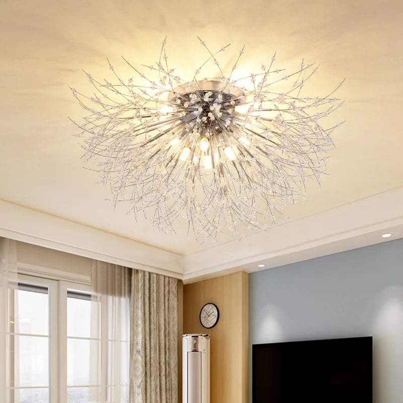 2023 Nordic Modern Dandelion Ceiling Light Crystal Light Romantic Bedroom Dining Room Living Room Firefly Fireworks Lighting