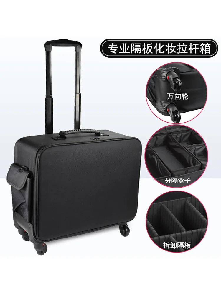 Customized Makeup Suitcase Large Capacity Storage Trolley Case,Multi-layer Cosmetics Case,Professional Beauty Manicure Tool Box