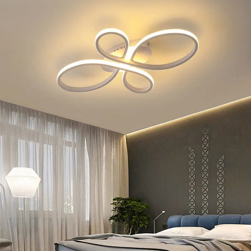 Living Room Minimalist Chandelier Ring Modern Led Ceiling Lamp For Bedroom Loft Hall Home Decor White Brown Hanging Light 2022