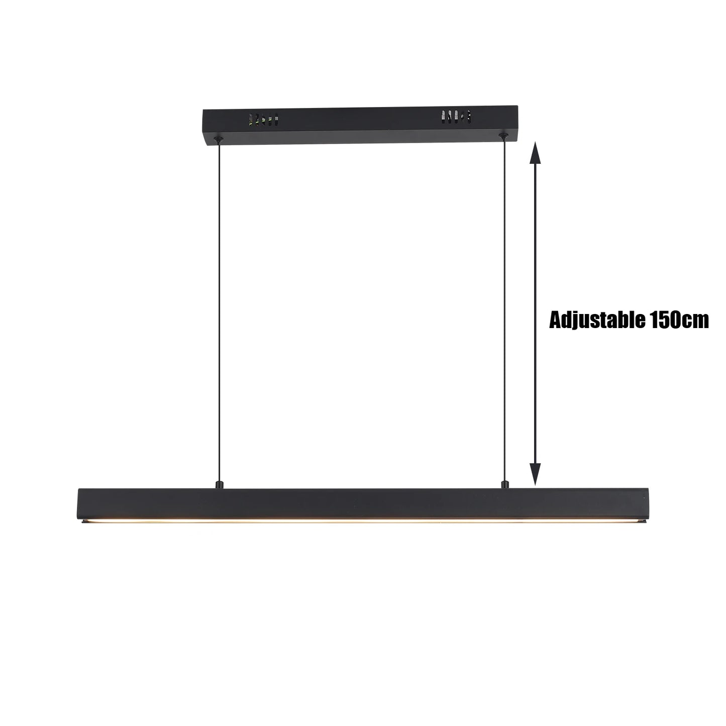 Modern simple long linear pendant light LED dimming black restaurant bar study office billiard hall chandelier