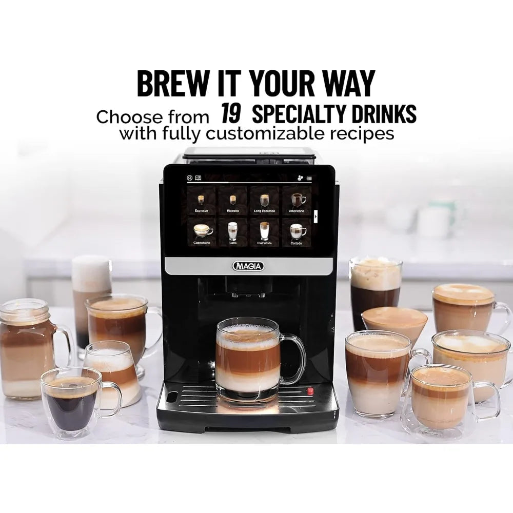 Zulay Magia Super Automatic Coffee Espresso Machine With Grinder - Coffee Maker With Easy To Use 7” Touch Screen