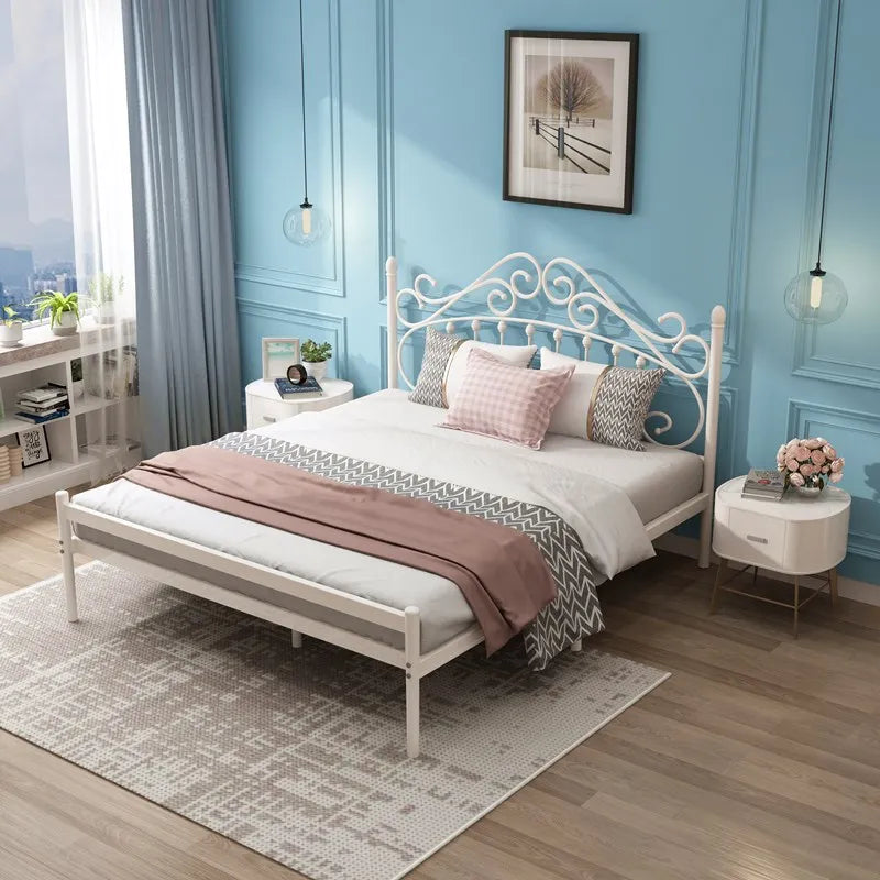 Simple European Double Bed Modern Metal Bedframe Modular Double Bed Bedding Girl Cheap Muebles Para Dormitorio Nordic Furniture