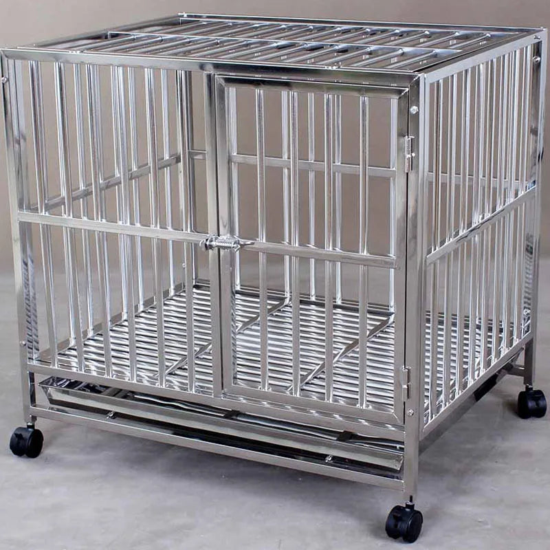 1PCS 78x50x66cm foldable Assembled strong stainless steel tube anti rust prevention Kennel teddy dog cage