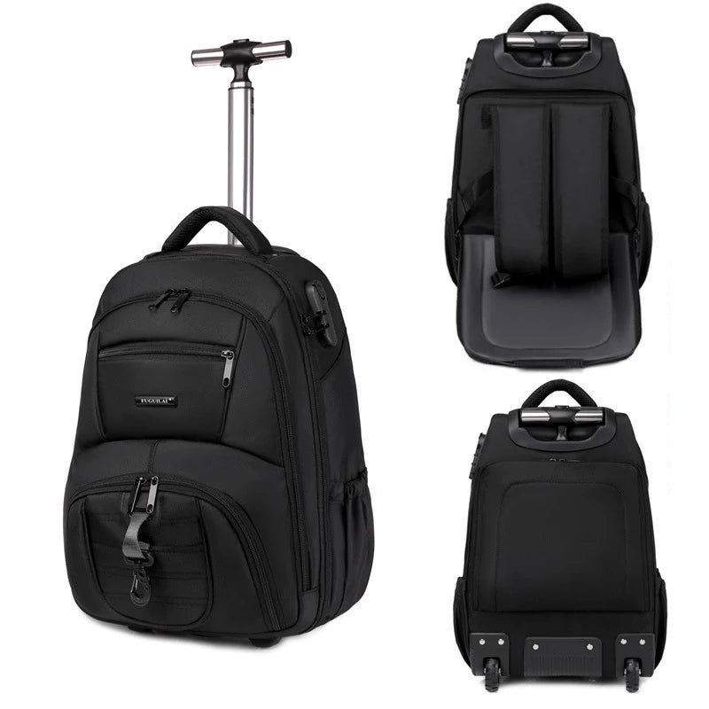 18 inch Travel Trolley Bag With Wheels Men Rolling Luggage Wheeled Backpack Business Trolley Backpack Suitcase Carry On Luggage