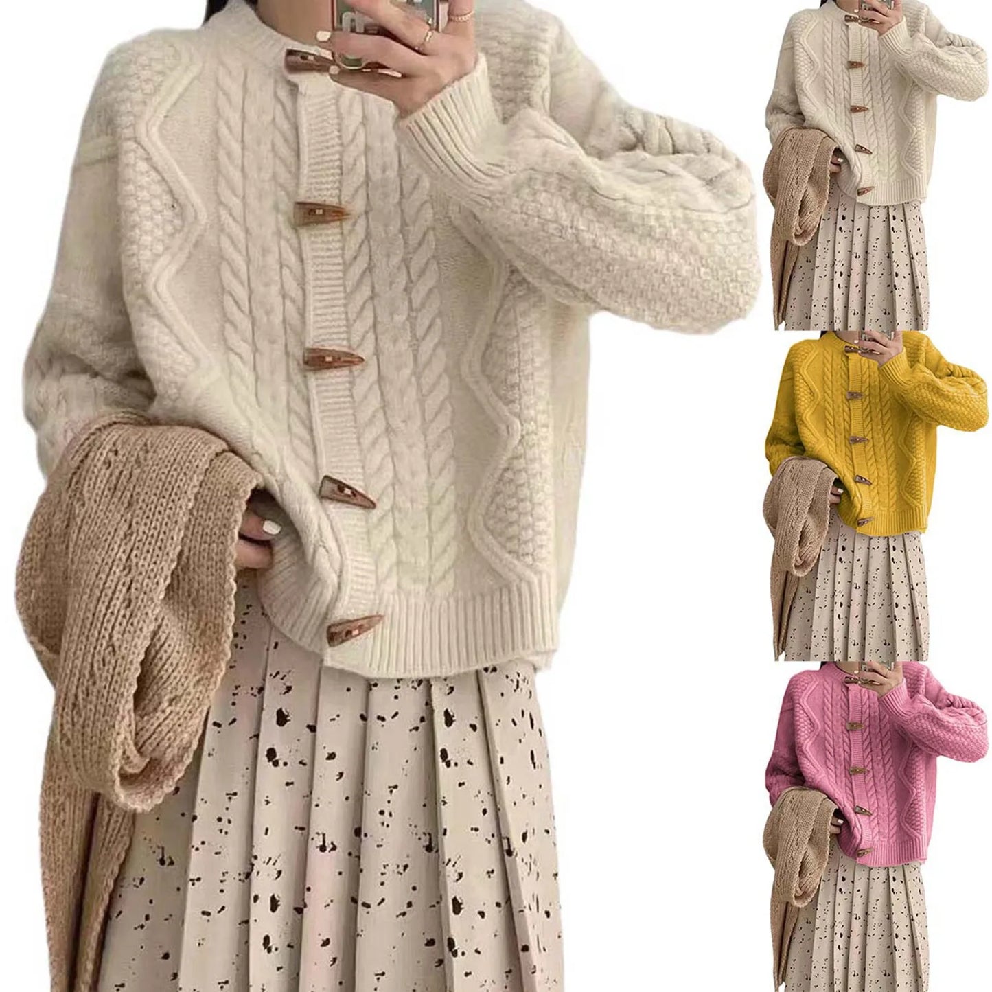 Autumn Winter Knitted Cardigans For Woman Single-Breasted Sweater Outerwears Female Solid Knitwears Cardigan кардиган женский