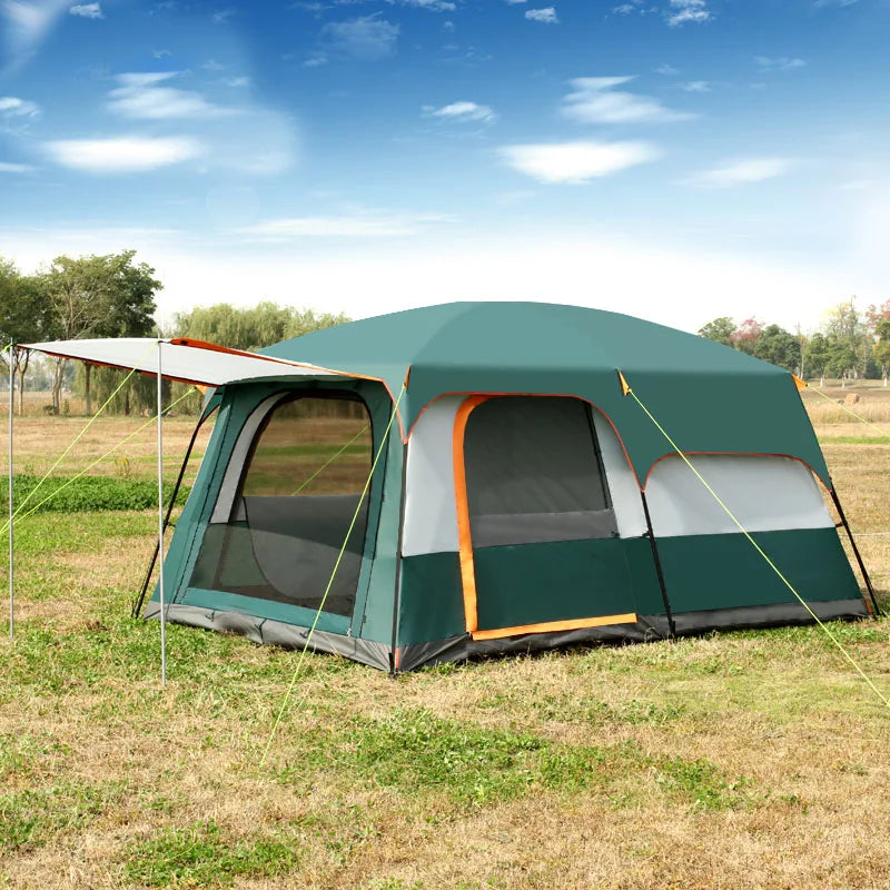 Double Layers Outdoor Camping and Tourist Tent, Rainproof Sunscreen, Luxury Pergola, Medium Size, 1Sleeping Room, 1Hall