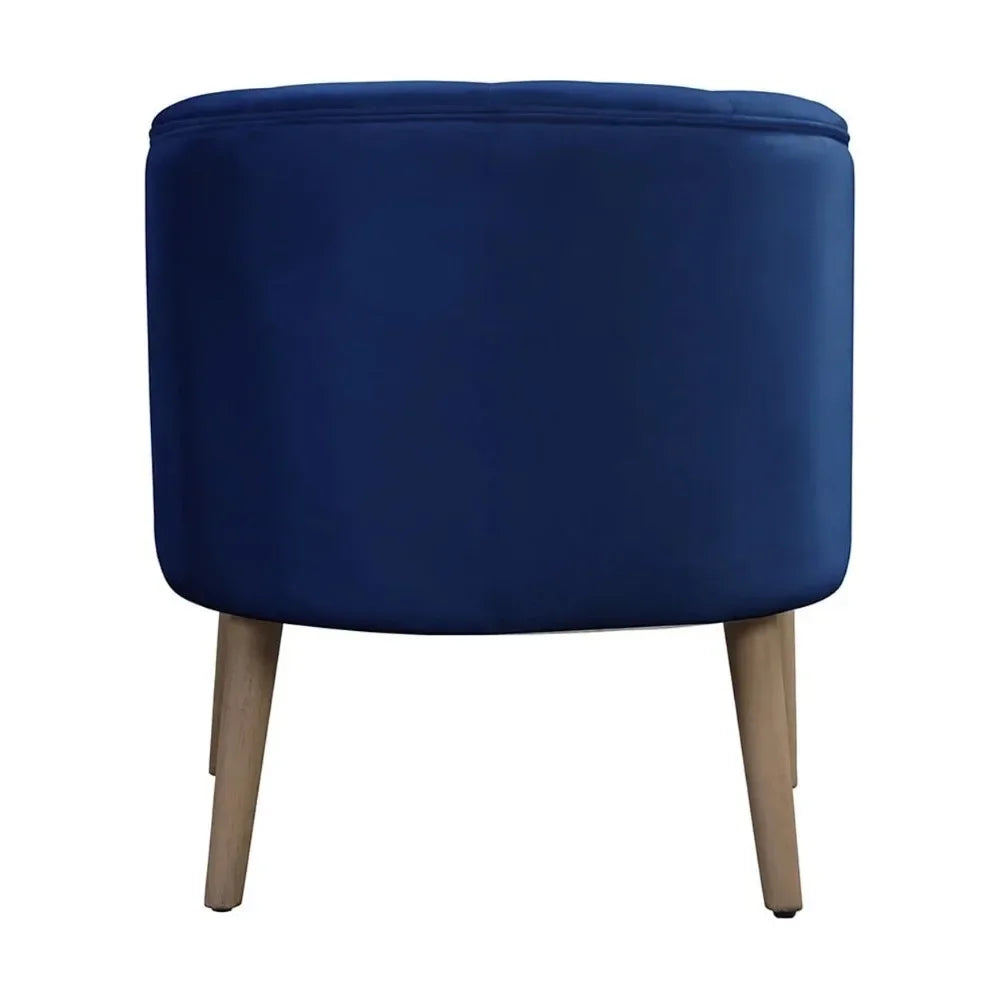 Barrel Accent Chair,Deep Cobalt Blue, Velvet Upholstery, Adult Accent Chairs for Living Room  Sillones