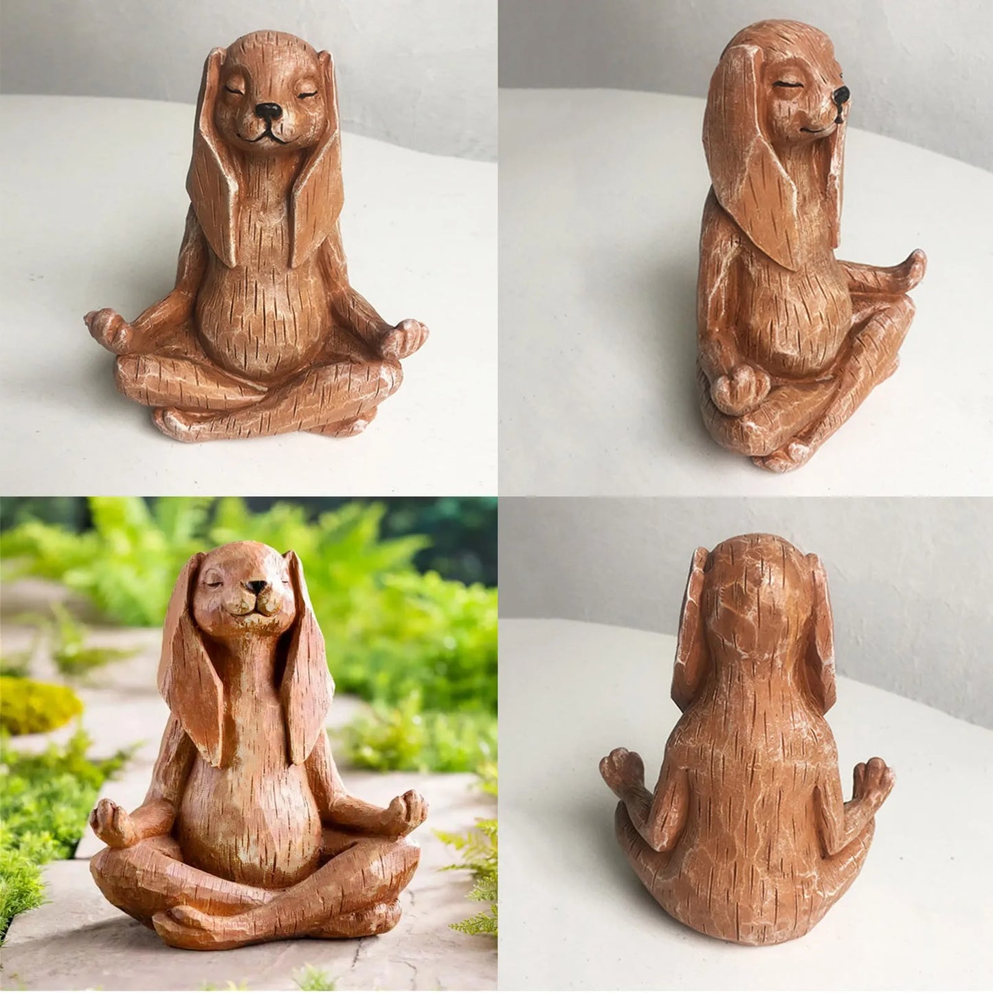 Yoga Pose Meditation Dog Cat Frog Statue Ornaments Waterproof Prayer Zen Bulldog Sculpture Crafts Garden Decoration Figurine