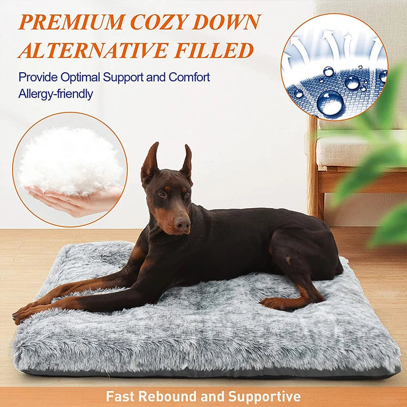 Pet Deluxe Plush Bed Dog Crate Kennel Bed Cat Sleeping Floor Mat Winter Warm Non-slip Sofa Cushion for Small Medium Large Dogs