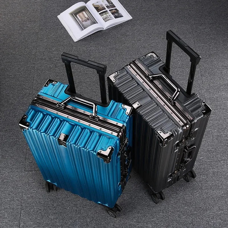 Aluminum Frame Travel Trolley Suitcase Large Capacity Vintage 20 "universal Wheel Boarding 26 Men and Women Explosive