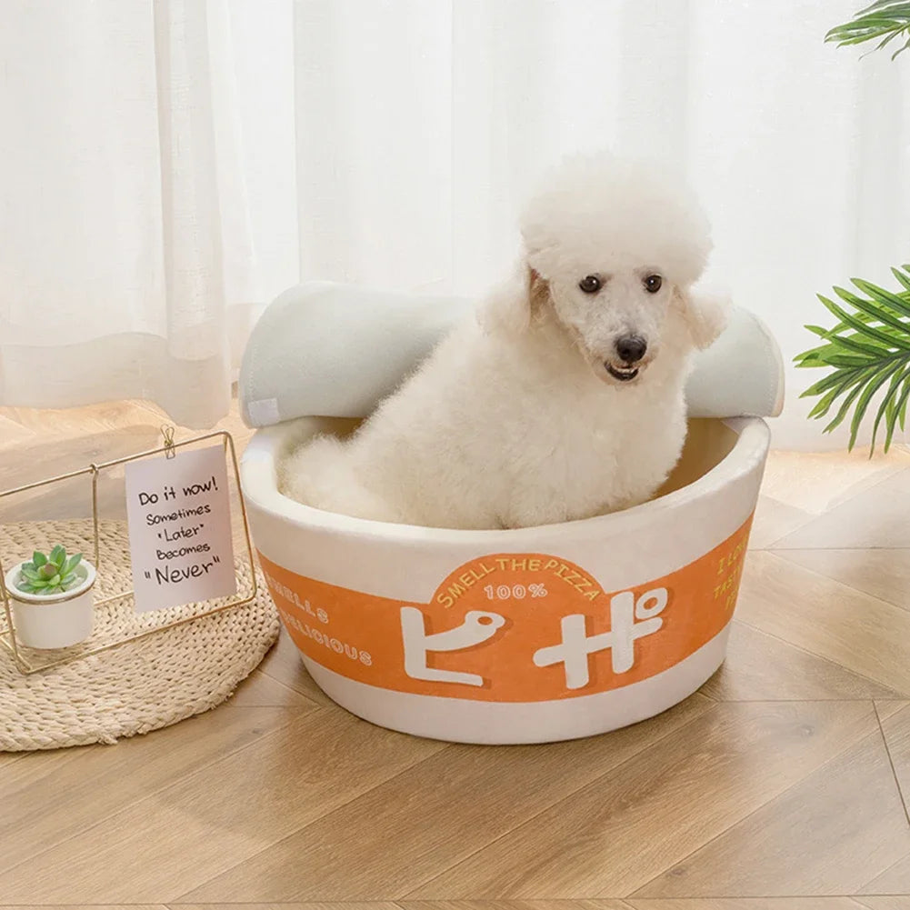 Instant Cup Noodles Dog CAT Pets Sleeping Comfort Cat Soft Bed Kennel House Portable Indoor Ramen Winter Warm Kitten Puppy Nest