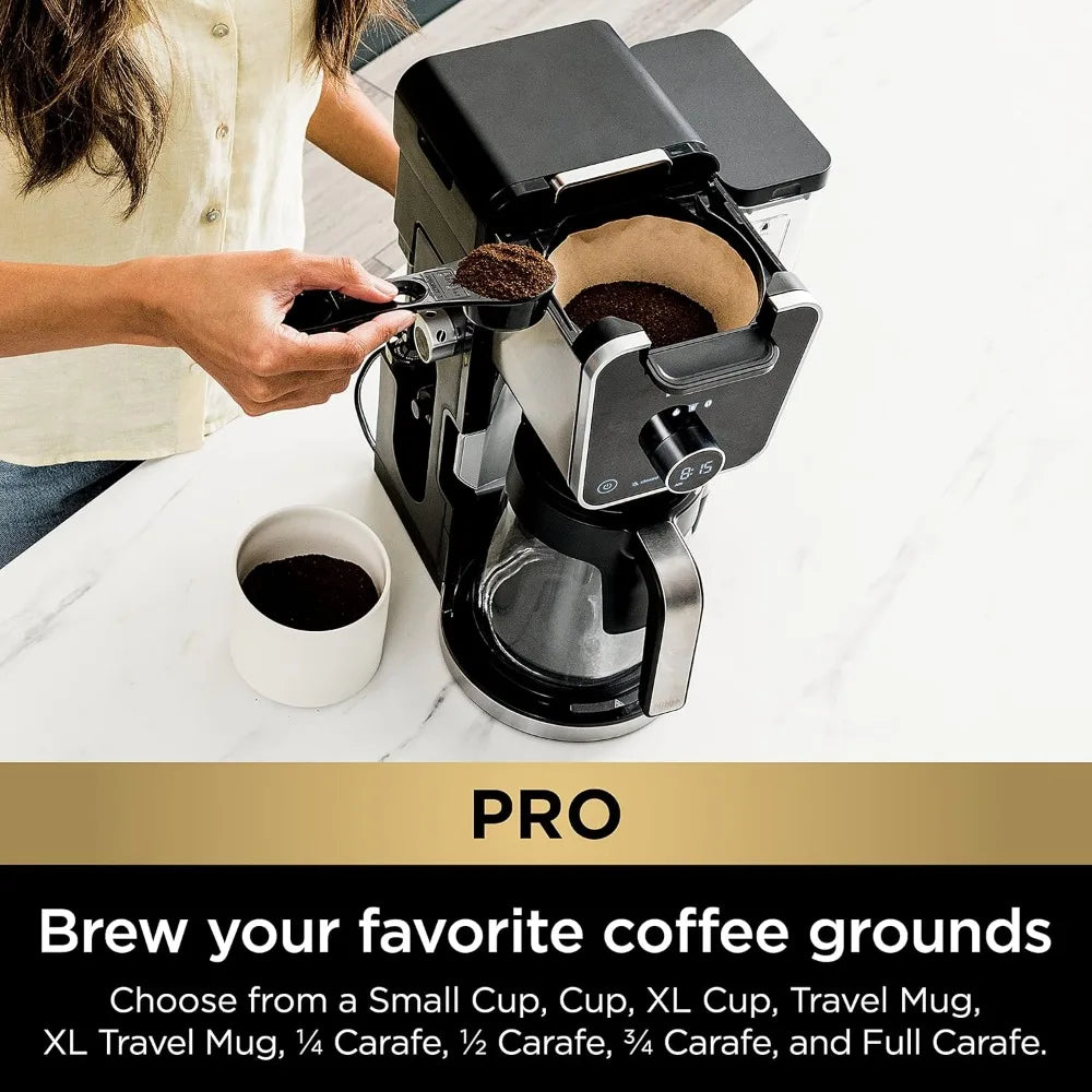 Pro Specialty 12-Cup Drip Maker with Glass Carafe, Single-Serve for Coffee Pods or Grounds, with 4 Brew Styles， coffe machine