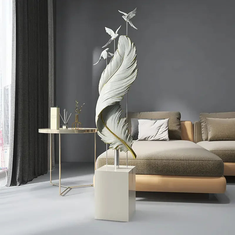 Nordic Living Room Luxury Angel Feather Floor Decoration Large Office Home Accessories Sculptures & Figurines Home Decoration