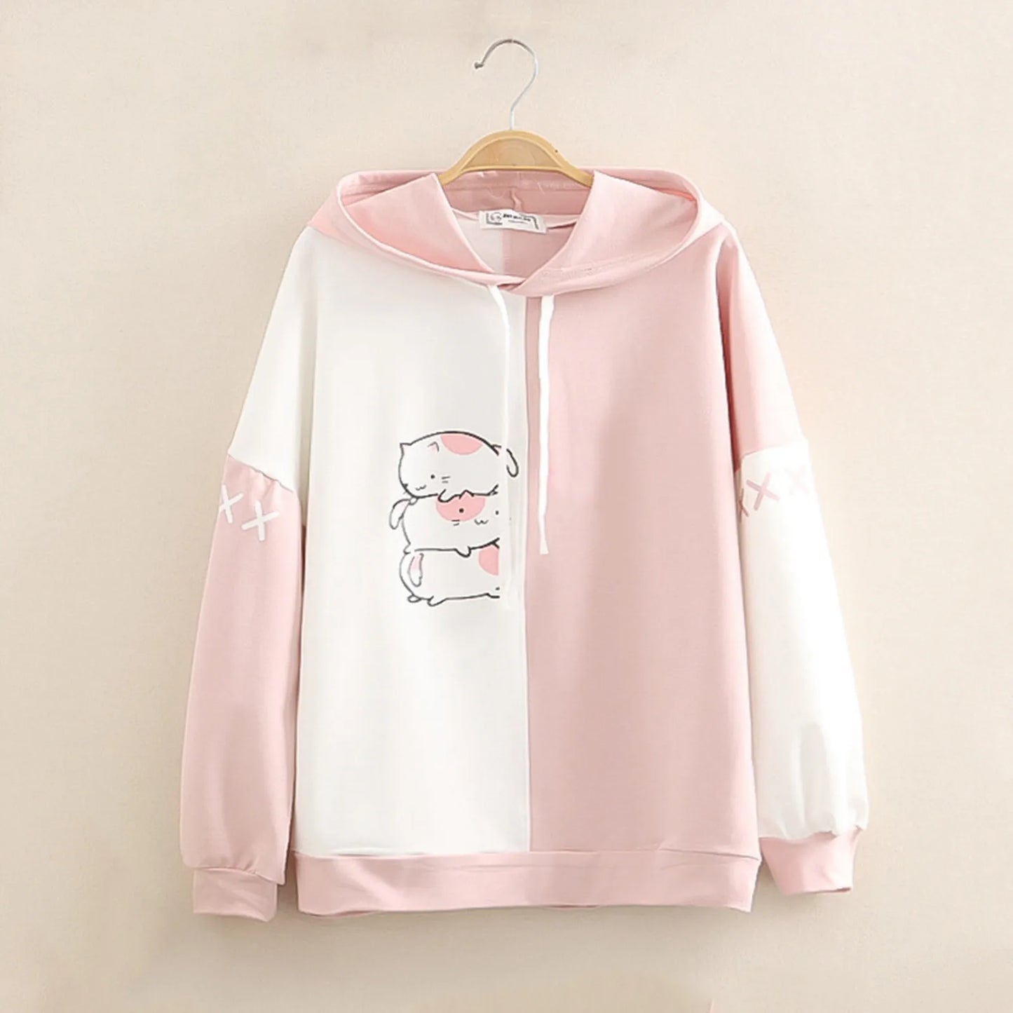 Streetwear Hoodies Women Hooded Sweatshirt Autumn Spring Long Sleeve Harajuku Casual Cartoon Print Pullover Tops sudadera mujer