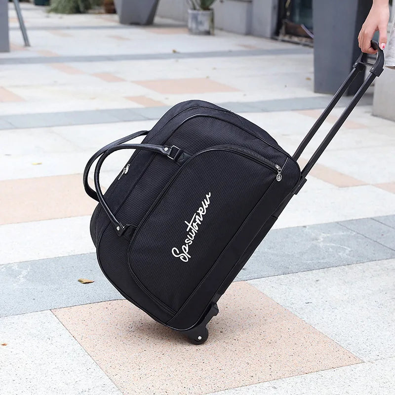 Travel Suitcase Trolley Bag with Wheels Large Capacity Luggage Bags Foldable Duffle Cabin Women Men Hand Luggage Carry On Bags