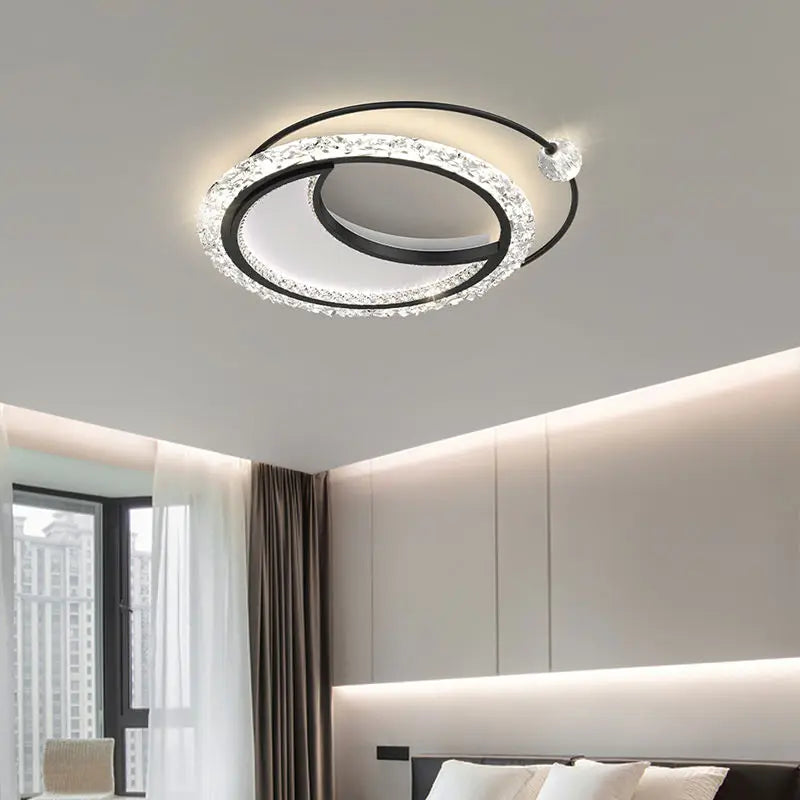 Modern LED Shine Minimalist Ceiling Lamps Acrylic Gold Chandeliers Living Dining Room Bedroom Lights Home Decor Luster Fixtures