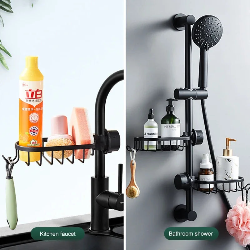 Bathroom Faucet Storage Rack Shower Soap Holder Bathroom Organization Shower Shelves Bathroom Accessories