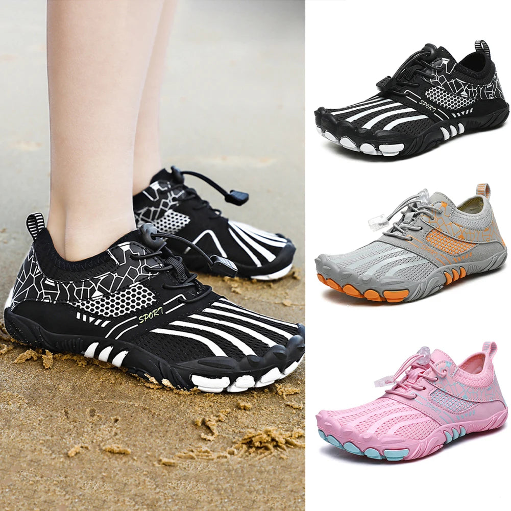 Children Swim Beach Aqua Shoes Non-slip Trekking Wading Shoes Quick Dry Breathable Wear-resistant for Indoor Fitness Sports