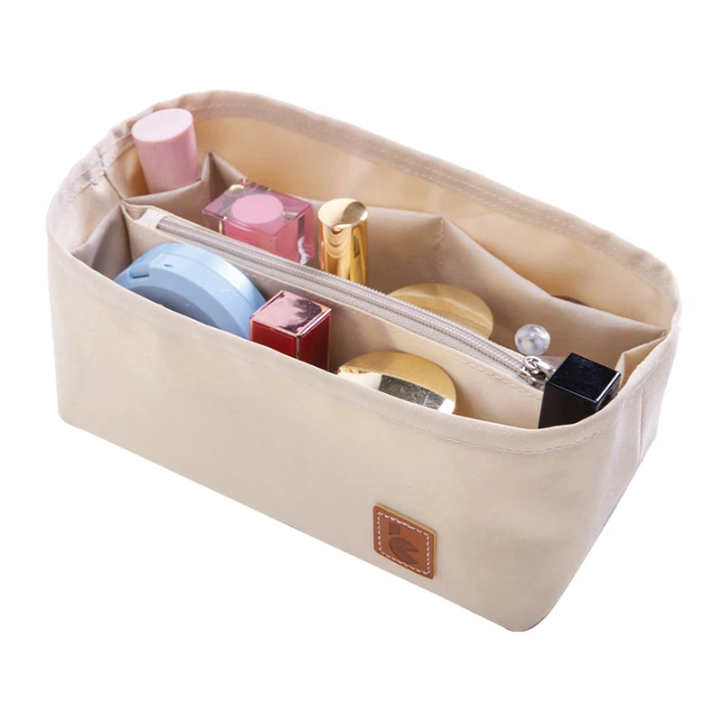 Satin Felt Cloth Insert Bag Organizer for H-Birkin Bag 25 30 35 Handbag Organizer Women Travel Portable Cosmetic Inside Bags