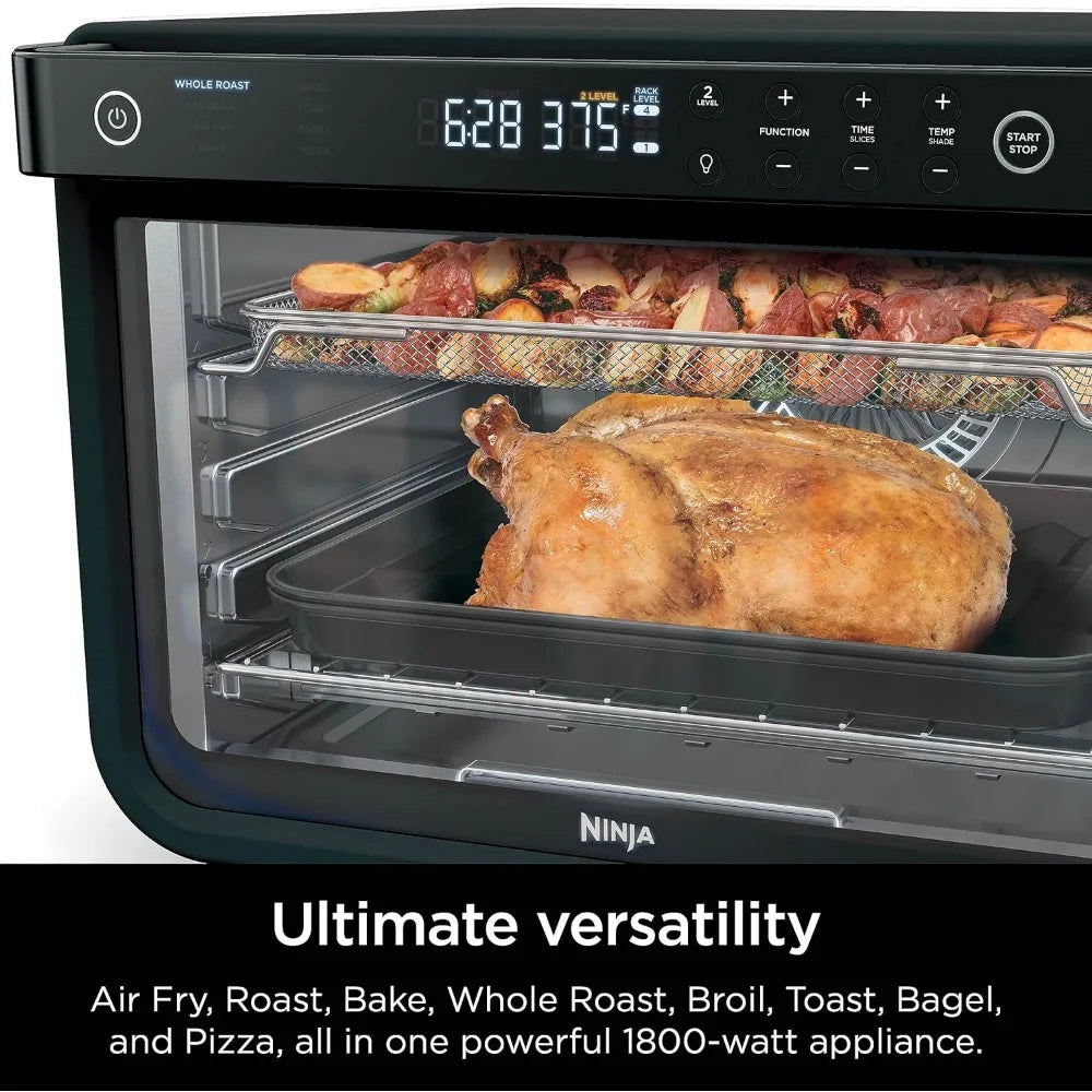 DT202BK Foodi 8-in-1 XL Pro Air Fry Oven, Large Countertop Convection Oven, Digital Toaster Oven, 1800 Watts