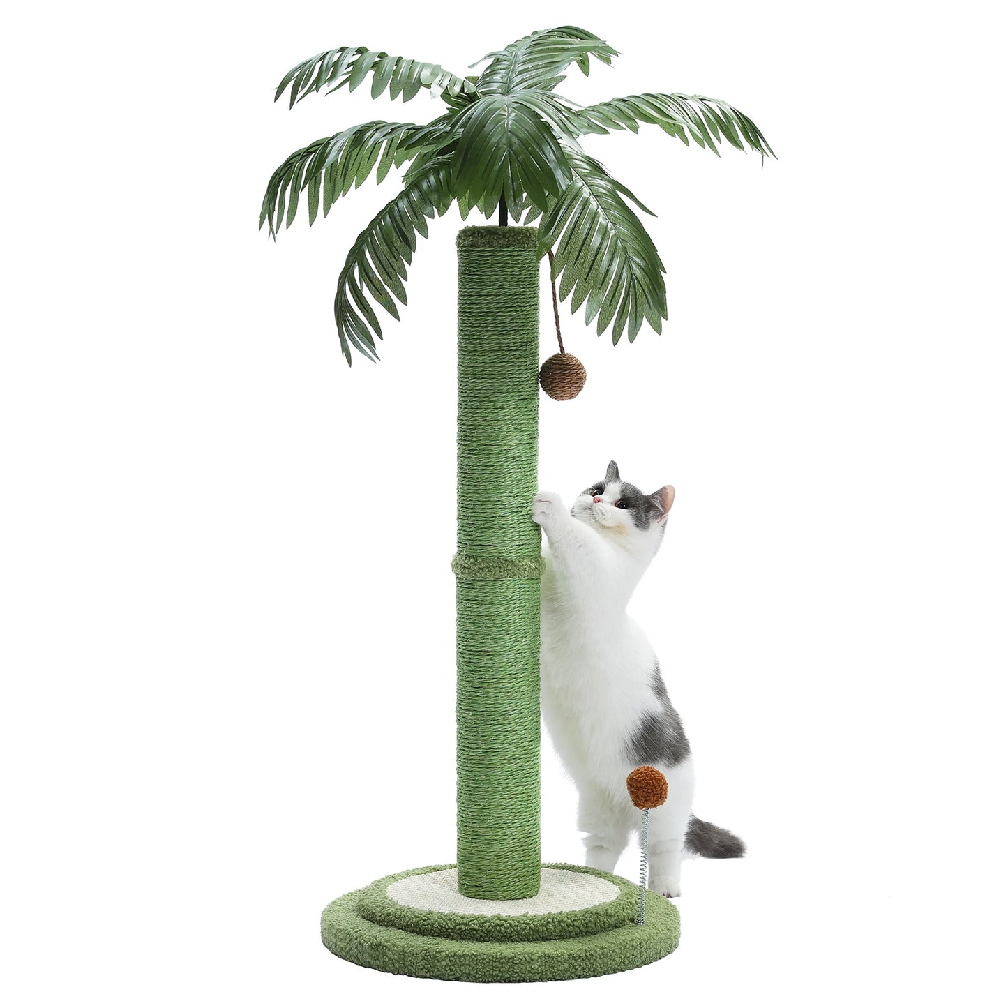 Cat Scratching Post Cat Scratcher for Large Cats with Interactive Balls Sisal Covered Kitten Scratch Posts for Indoor Cats