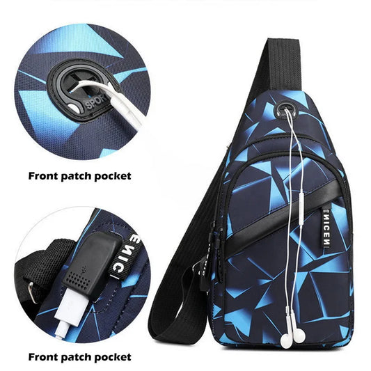 Jodimitty Men's New Fashion Printing Messenger Bag Light Outdoor Sports and Leisure Couple Backpack Travel Shoulder Bag