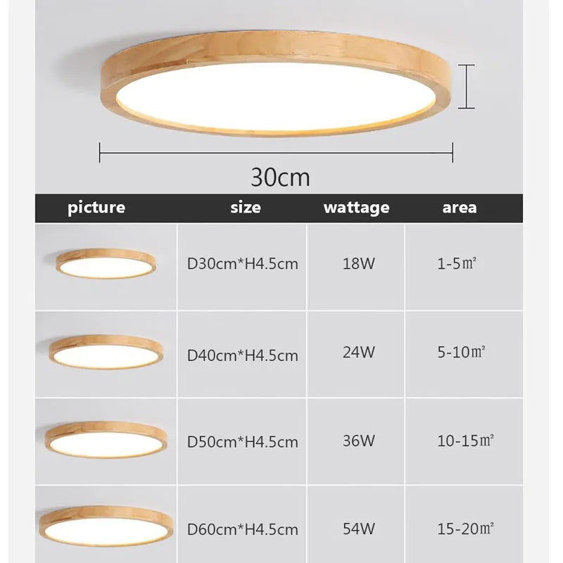 Nordic Ultra-thin LED Wooden Ceiling Lights for Living Room Bedroom Ceiling lamp Wood Fixture Lamp Modern Acrylic Lampshade