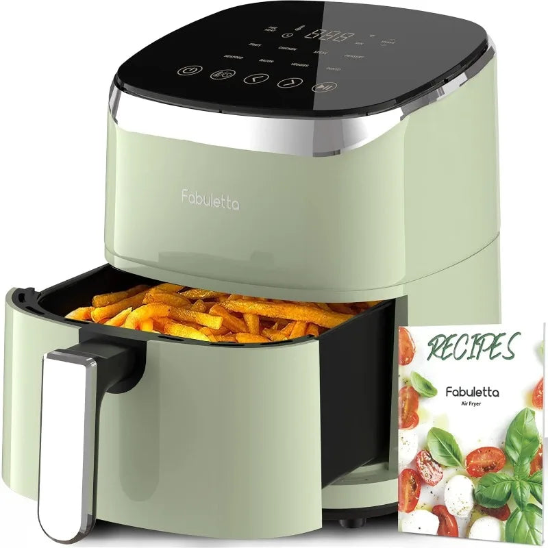 Air Fryer, Fabuletta 9 Customizable Smart Cooking Programs Compact 4QT Air Fryers, Shake Reminder, 450°F Digital Airfryer