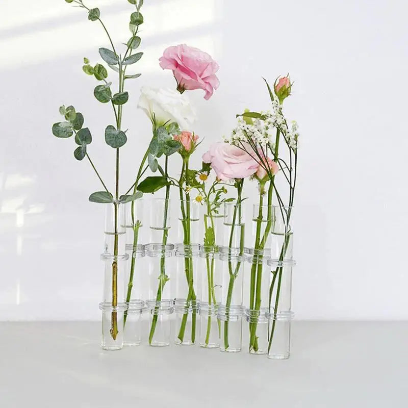 Hinged Flower Vase Glass Vase Tube Creative Plant Holder For Living Room Office Corridor Study Bedroom Dining Table Home Decor