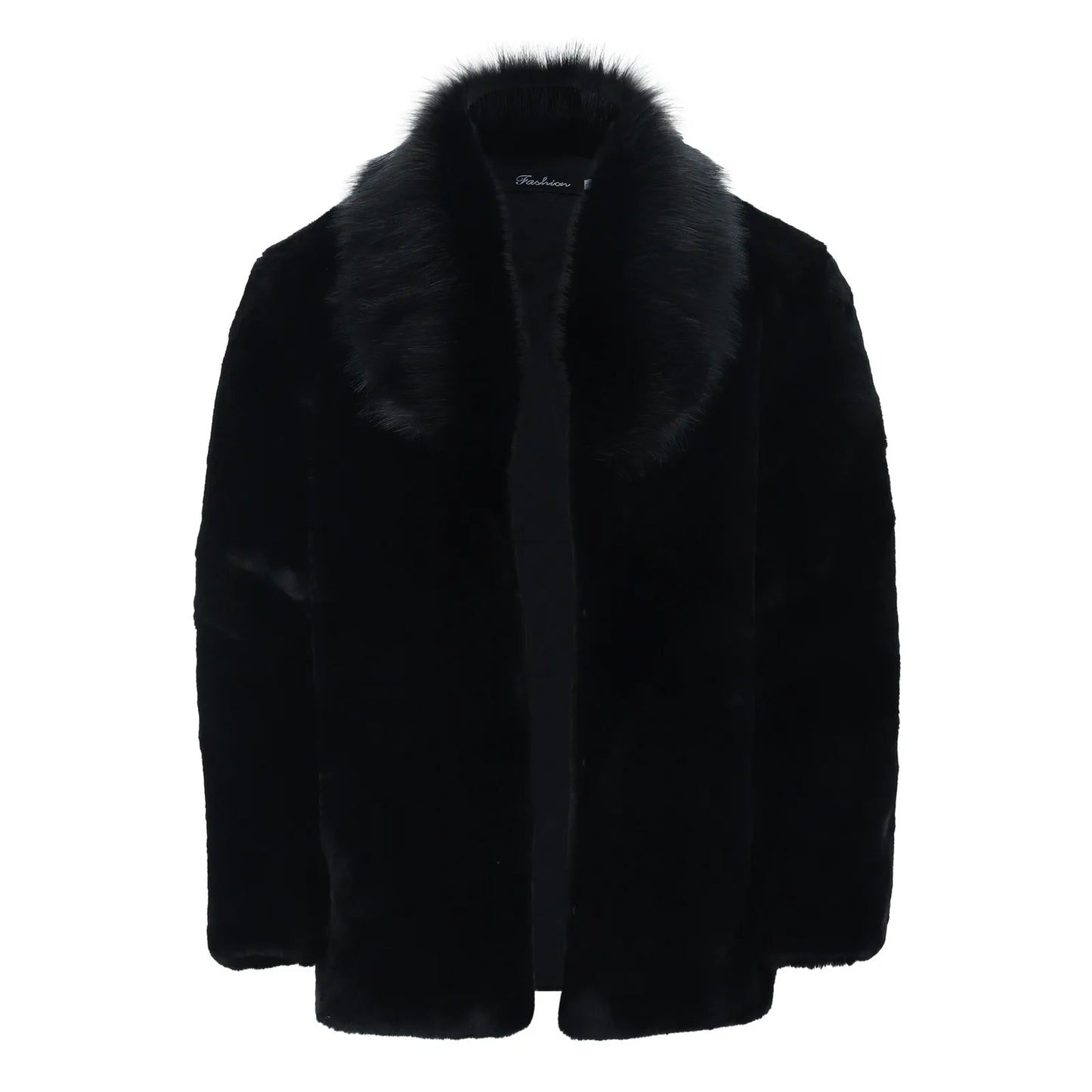 Winter Men's Coat Jackets Solid Color Faux Fur Outwear Turndown Collar Long Sleeved Coat Wool Cardigan Jackets Warm Overcoats