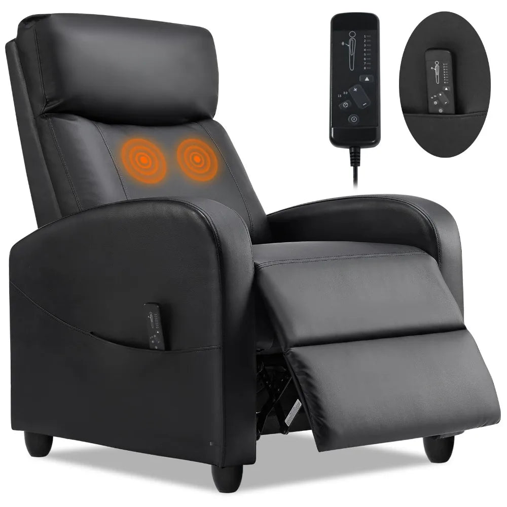 2023 New Recliner Chair for Living Room, Massage PU Leather Recliner Sofa