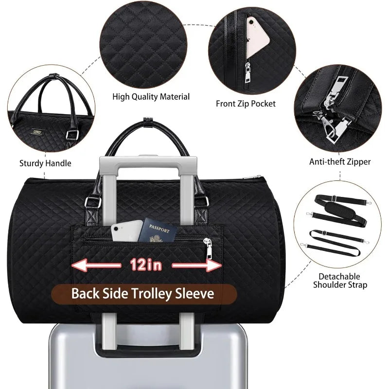 Toiletry Bag Large Weekender Bag for Women Men 2 in 1 Hanging Suitcase Suit Travel Duffel Overnight Bags 4pcs Set