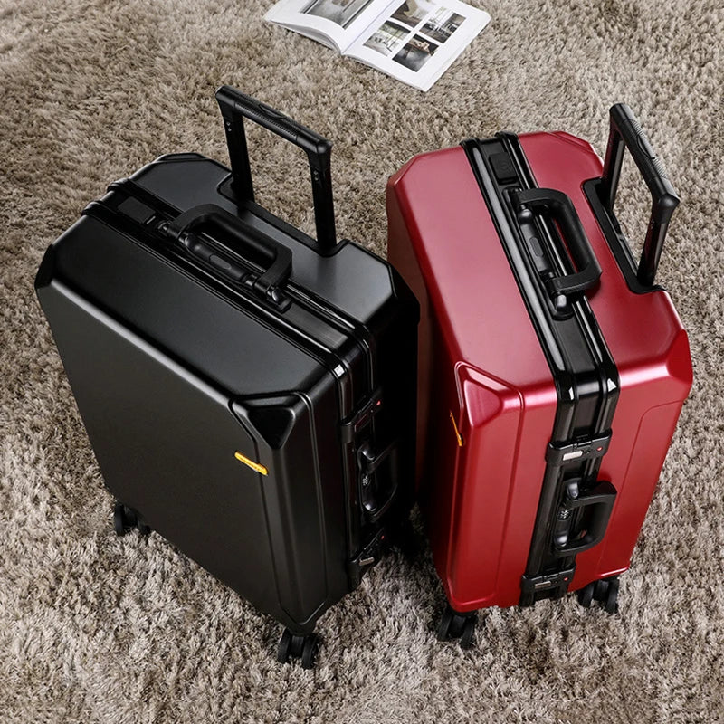 Dropshipping Fashion Aluminum Frame Trolley Universal Wheel Travel Box Trunk Solid Bags Password Luggage Boarding Check Suitcase