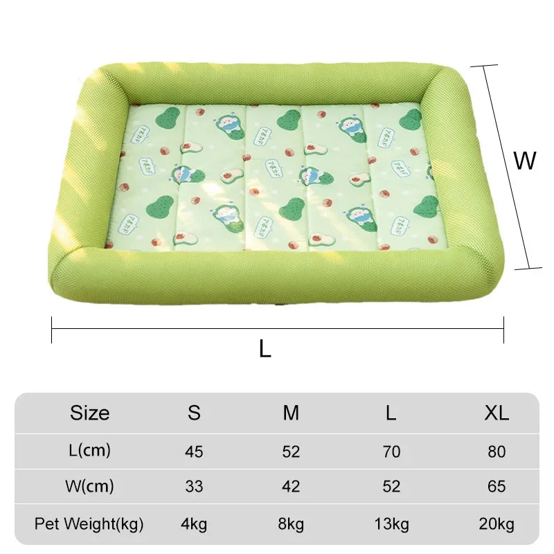 New S-XL Summer Cooling Pet Dog Mat Ice Pad Dog Sleeping Square Mats For Dogs Cats Pet Kennel Top Quality Cool Cold Silk Dog Bed