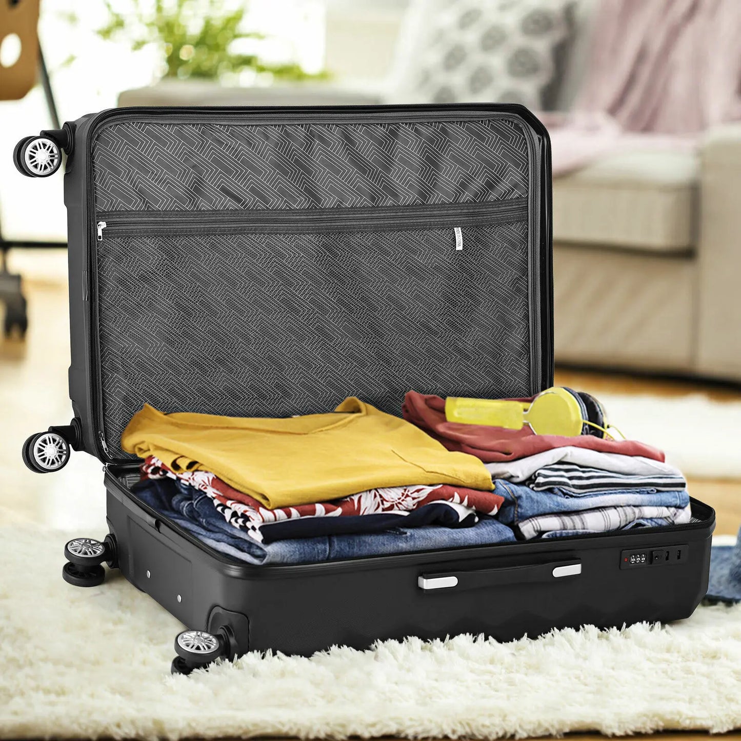 3pcs Luggage Set (20/24/28 Inch) Hardside Luggage with Spinner Wheels for Travel Boarding Luggage