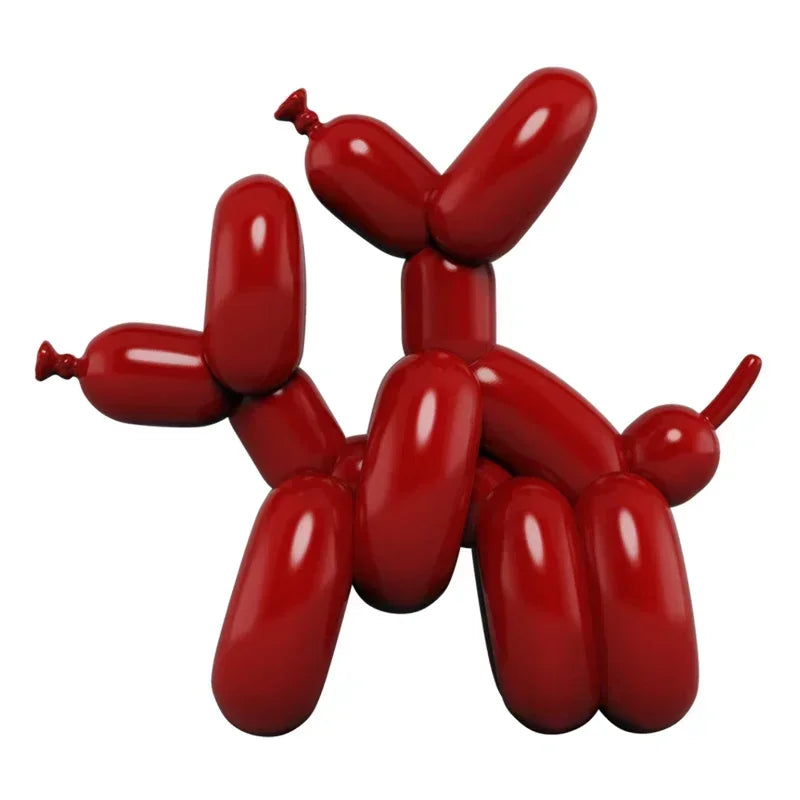 Modern Resin Balloon Dog Sculpture Animal Crafts Doggy Decoration Statue Home Decoration Gift Christmas Luxury Living Room Decor